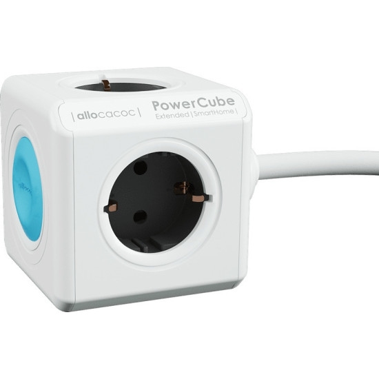 Allocacoc PowerCube Extended Smarthome - Πολύπριζο με 4 Υποδοχές και Σύνδεση με Smartphone - Grey (10753/DEEXSH)