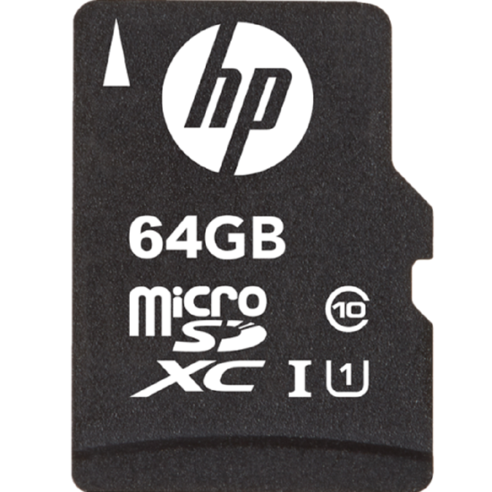 HP Κάρτα Μνήμης MicroSD 64GB Class 10 U1 με Αντάπτορα SDHC / SDXC - 2 Έτη Εγγύηση (SDU64GBXC10HP-EF)