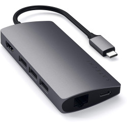 Satechi Type-C USB 4K Multiport Adapter Hub V2 - Mε 1x USB Type-C / 3x USB 3.0 / 1x HDMI / 1x Micro SD / SD / 1x Ethernet - Space Grey (ST-TCMA2M)
