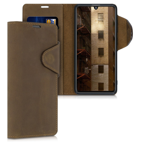 Kalibri Δερμάτινη Suede Θήκη Samsung Galaxy A41 - Brown (52552.05)