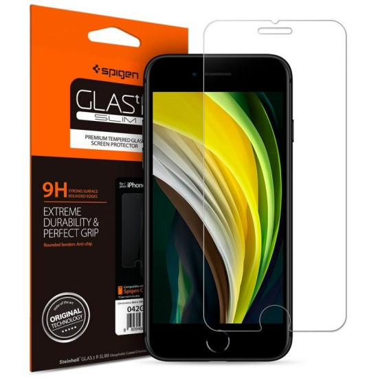 Spigen Premium Tempered Glass GLAS.tR Slim HD - Αντιχαρακτικό Γυαλί Οθόνης Apple iPhone SE 2022 / 2020 / 8 / 7 (AGL01374)