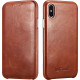 iCarer Vintage Series Curved Edge- Δερμάτινη Θήκη iPhone X / XS - Brown (RIX04a)