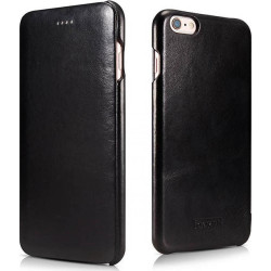 iCarer Vintage Series Curved Edge - Δερμάτινη Θήκη iPhone 6S / 6 - Black (RIP622-BK)