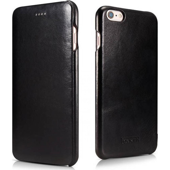 iCarer Vintage Series Curved Edge - Δερμάτινη Θήκη iPhone 6S / 6 - Black (RIP622-BK)
