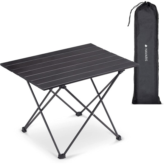 Navaris Portable Folding Camping Table - Φορητό Τραπέζι Αλουμινίου - Black (45382.01)