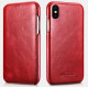 iCarer Vintage Series Curved Edge Folio - Δερμάτινη Θήκη iPhone XS Max - Red (RI902-RD)