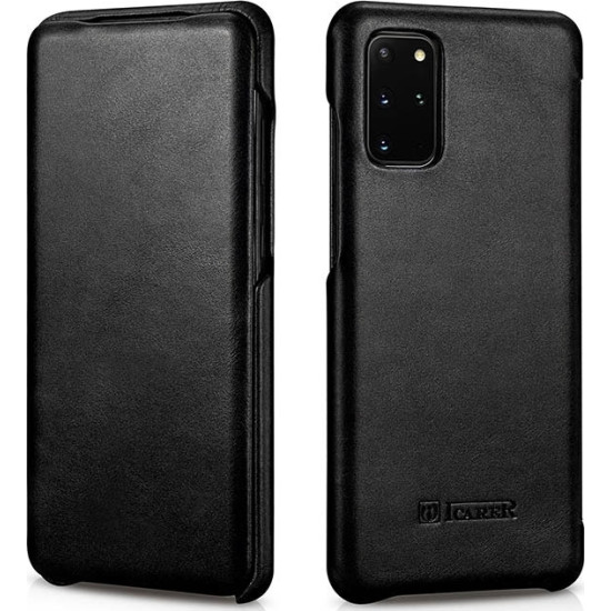 iCarer Vintage Series Curved Edge - Δερμάτινη Θήκη Samsung Galaxy S20 Plus - Black (RS992007-BK)