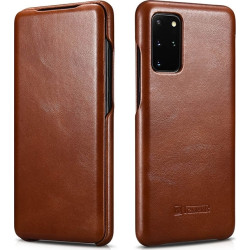 iCarer Vintage Series Curved Edge - Δερμάτινη Θήκη Samsung Galaxy S20 Plus - Brown (RS992007-BN)