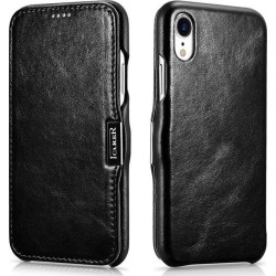 iCarer Vintage Series Side-Open Δερμάτινη Θήκη iPhone XR - Black (RI903-BK)