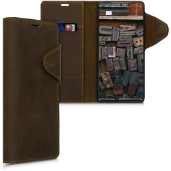 Kalibri Δερμάτινη Suede Θήκη Πορτοφόλι Samsung Galaxy Note 20 - Brown (53165.05)