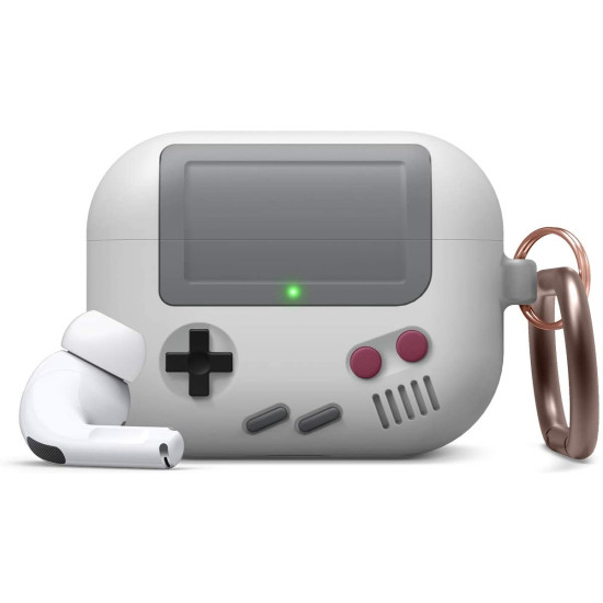 Elago AirPods Pro Retro AW5 Hang Case - Ρετρό Θήκη Σιλικόνης για AirPods Pro 1st Gen - Light Gray (EAPPAW5-LGY)