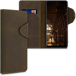 Kalibri Δερμάτινη Suede Θήκη Πορτοφόλι Samsung Galaxy A30s - Brown (53281.05)