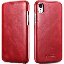 iCarer Vintage Series Curved Edge Folio - Δερμάτινη Θήκη iPhone XR - Red (RI901-RD)