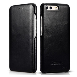 iCarer Vintage Series Curved Edge Folio - Δερμάτινη Θήκη Huawei P10 - Black (RHP1001-BK)