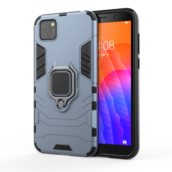 Ανθεκτική Ring Armor Dual Layer Θήκη Huawei Y5p - Blue (72487) - OEM