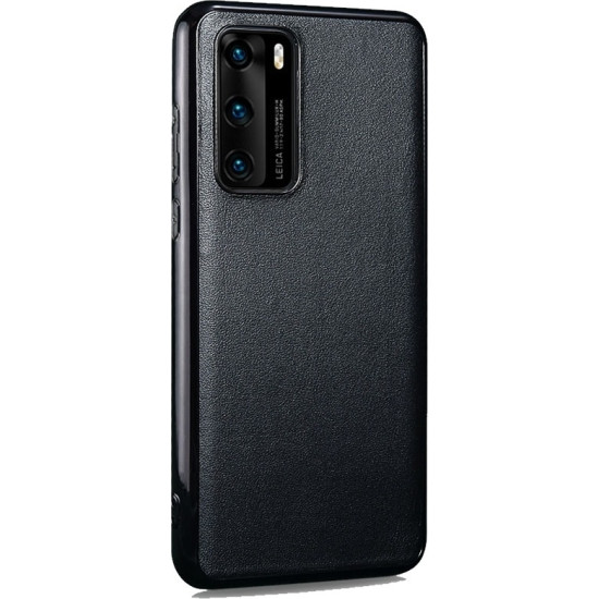 iCarer Grained Series Δερμάτινη Θήκη Huawei P40 - Deep Space Black (XHP40001-BK)