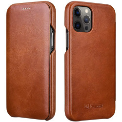 iCarer Vintage Series Curved Edge - Δερμάτινη Θήκη Apple iPhone 12 / 12 Pro - Brown (RIX1201-BN)