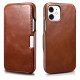 iCarer Vintage Series Side-Open Δερμάτινη Θήκη Apple iPhone 12 / 12 Pro - Brown (RIX1210-BN)