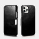 iCarer Vintage Series Side-Open Δερμάτινη Θήκη Apple iPhone 12 / 12 Pro - Black (RIX1210-BK)