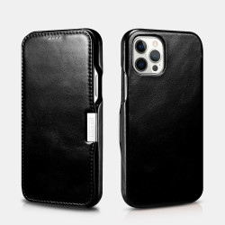 iCarer Vintage Series Side-Open Δερμάτινη Θήκη Apple iPhone 12 Pro Max - Black (RIX1211-BK)