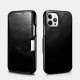 iCarer Vintage Series Side-Open Δερμάτινη Θήκη Apple iPhone 12 Pro Max - Black (RIX1211-BK)