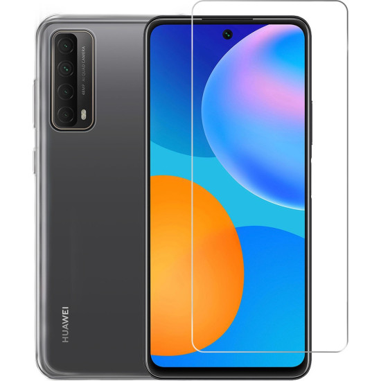 Vivid Σετ Διάφανη Θήκη Σιλικόνης & Tempered Glass - Huawei P Smart 2021 - Transparent (VIGELLY142GLASSTN)