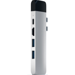 Satechi Type-C Pro Hub Αντάπτορας - Με 1x Type-C / 2x USB-A / 1x 4K HDMI / 1x Ethernet / 1x microSD - Silver  (ST-TCPHES)
