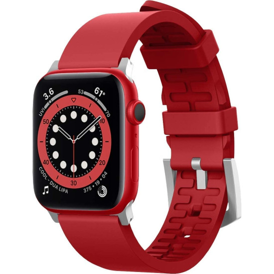 Elago Fluoro Rubber Premium - Ανθεκτικό Λουράκι Apple Watch Ultra/SE/11/10/9/8/7/6/5/4 (49/46/45/44mm) - Red (EAW-BAND-44RD)