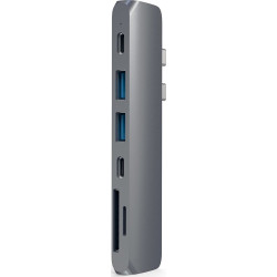 Satechi Type-C Pro Hub Αντάπτορας για Macbook - Με 2x Type-C / 1x 4K HDMI / 1x Type-C PD / 2x USB-A / 1x Type-C 5 Gbps / 1x microSD - Space Gray (ST-CMBPM)