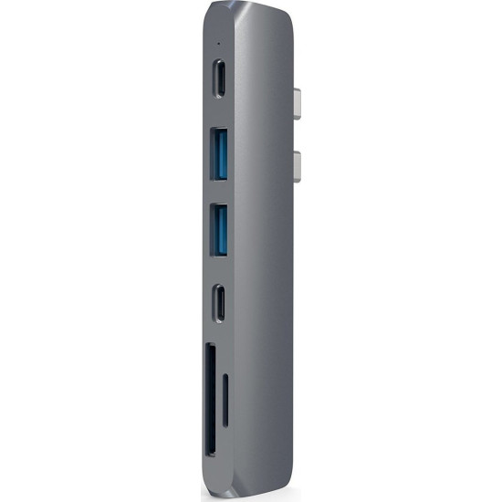Satechi Type-C Pro Hub Αντάπτορας για Macbook - Με 2x Type-C / 1x 4K HDMI / 1x Type-C PD / 2x USB-A / 1x Type-C 5 Gbps / 1x microSD - Space Gray (ST-CMBPM)