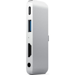 Satechi Αντάπτορας Type-C Mobile Pro Hub - Με 1x 4K HDMI / 1x USB-A / 1x Type-C / 1x 3.5mm Jack - Silver (ST-TCMPHS)