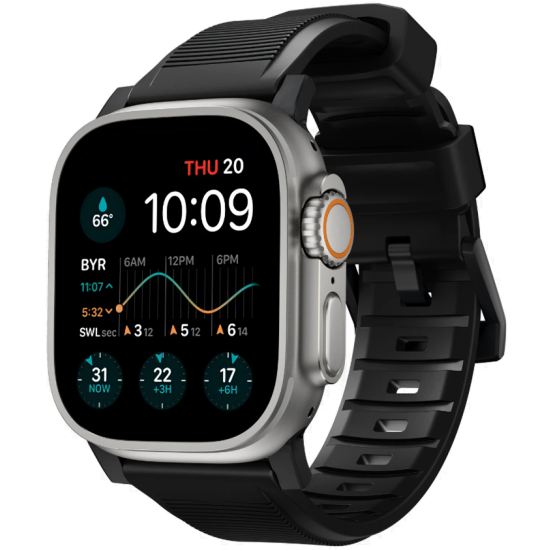 Nomad Ανθεκτικό Λουράκι Σιλικόνης Rugged Strap - Apple Watch Ultra/SE/11/10/9/8/7/6/5/4 (49/46/45/44mm) - Black (NM1A41BN00)