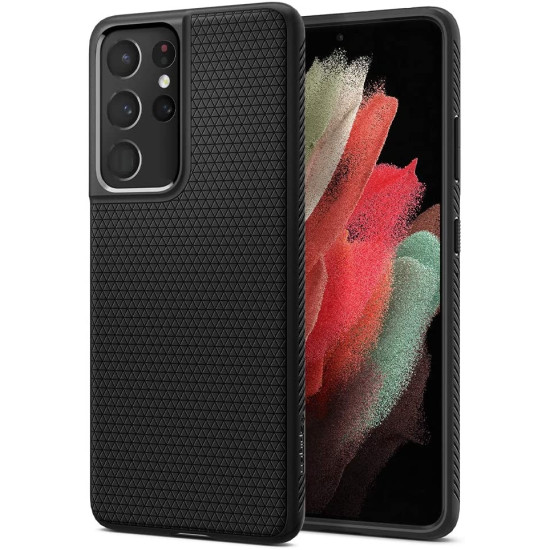Spigen Θήκη Liquid Air Samsung Galaxy S21 Ultra 5G - Matte Black (ACS02350)