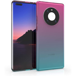 KWmobile Θήκη Σιλικόνης Huawei Mate 40 Pro - Bicolor / Pink / Blue / Transparent (54239.01)