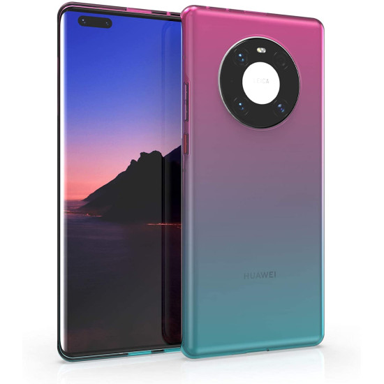 KWmobile Θήκη Σιλικόνης Huawei Mate 40 Pro - Bicolor / Pink / Blue / Transparent (54239.01)