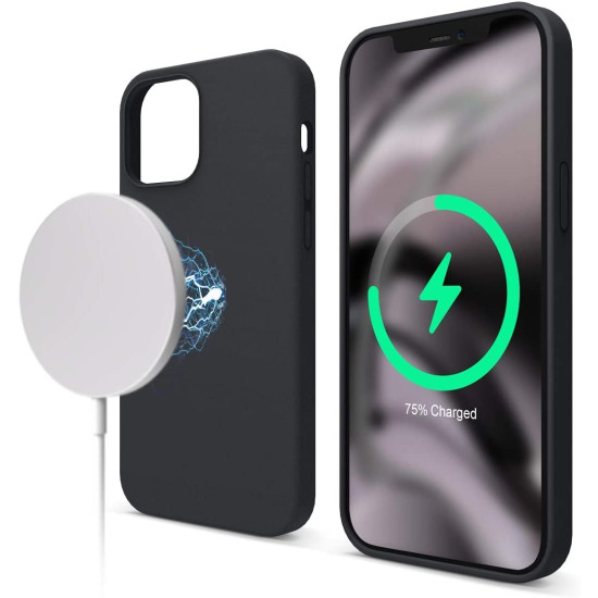 Elago MagSafe Θήκη Σιλικόνης Apple iPhone 12 / 12 Pro - Black (ES12MSSC61-BK)