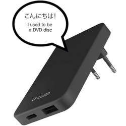 Le Cord Recycled Foldable Quick Charger - Ταχυφορτιστής Ταξιδιού με USB-A x1 / Type-C x1 - 18W - Black Lava (LC1433)