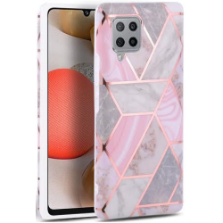 Tech-Protect Θήκη Σιλικόνης Marble - Samsung Galaxy A42 5G - Pink (6216990208881)