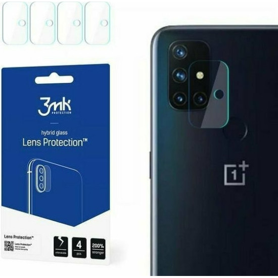 3MK Hybrid Glass Camera Protector - Αντιχαρακτικό Υβριδικό Προστατευτικό Γυαλί για Φακό Κάμερας OnePlus Nord N10 5G - 4 Τεμάχια (5903108333030)