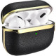iCarer Electroplating PU Leather Θήκη για Apple AirPods Pro 1st Gen - Black / Gold (IAP054-BK)