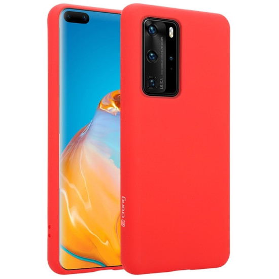 Crong Color Θήκη Premium Σιλικόνης Huawei P40 Pro - Red (CRG-COLR-HP40P-RED)