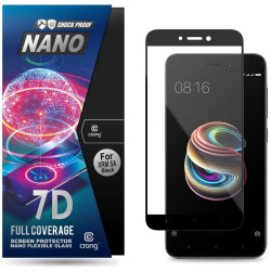 Crong 7D Nano Flexible Glass - Fullface Αντιχαρακτικό Υβριδικό Γυαλί Οθόνης Xiaomi Redmi 5A - Black - 0.3mm (CRG-7DNANO-XR5A)