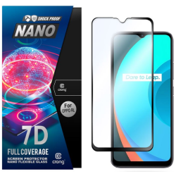 Crong 7D Nano Flexible Glass - Fullface Αντιχαρακτικό Υβριδικό Γυαλί Οθόνης Realme C11 - Black - 0.3mm (CRG-7DNANO-RLMC11)