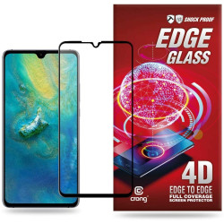 Crong Edge Glass Full Glue - Fullface Tempered Glass Αντιχαρακτικό Γυαλί Οθόνης Huawei Mate 20 - Black (CRG-GLEDGE-HM20)
