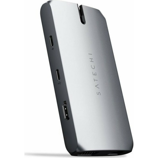 Satechi Αντάπτορας USB-C On The Go Multiport με 2 x Type-C / 2 x USB-A 3.0 / 1 x Gigabit Ethernet / 1 x HDMI 4K / 1 x VGA  / 1 x SD & MicroSD - Space Grey (ST-UCMBAM)