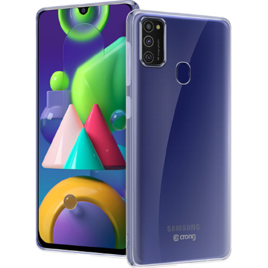 Crong Slim Διάφανη Θήκη Σιλικόνης Samsung Galaxy M21 - 0.8mm - Clear (CRG-CRSLIM-SGM21-TRS)