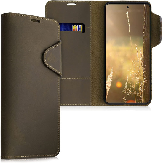 Kalibri Δερμάτινη Suede Θήκη Πορτοφόλι Samsung Galaxy A52 - Brown (54356.05)