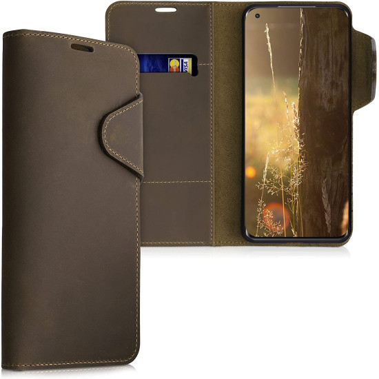 Kalibri Δερμάτινη Suede Θήκη Πορτοφόλι Xiaomi Mi 11 - Brown (54535.05)