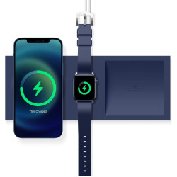 Elago MagSafe Charging Tray Duo - Βάση Σιλικόνης για τον Ασύρματο Φορτιστή MagSafe & Φορτιστή Apple Watch - Jean Indigo (EMSTRAY-DUO-JIN)
