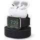 Elago Duo Pro Charging Stand - Βάση Σιλικόνης για τον Φορτιστή Apple Watch / iPhone / Airpods Pro 2nd Gen / 1st Gen - Black (EST-DUOPRO-BK)